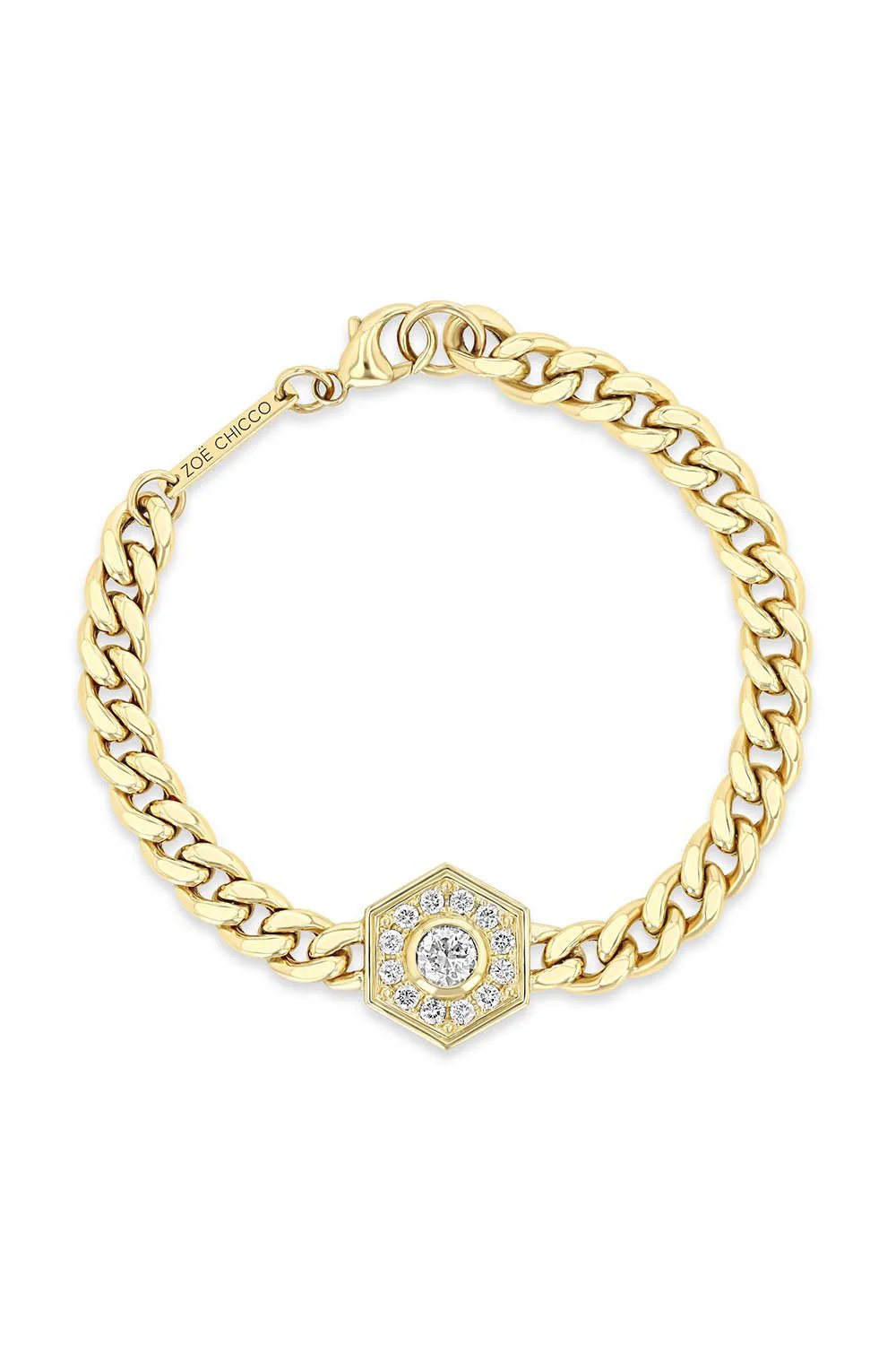 Large Curb Chain Halo Bracelet - Image 6