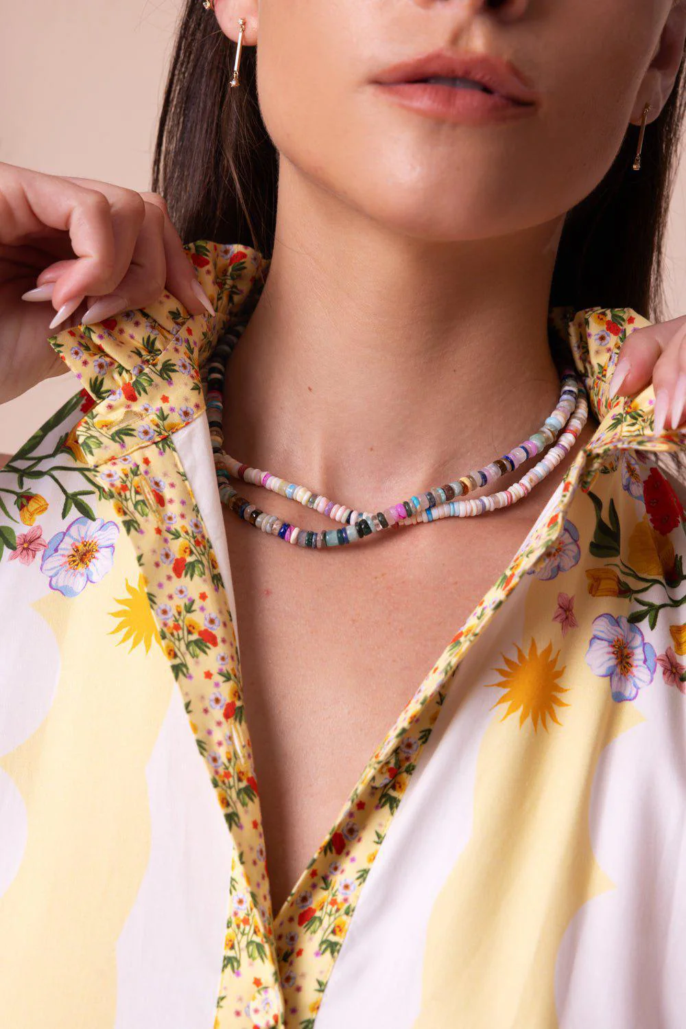 Light Tone Mixed Opal Bead Necklace - Image 3