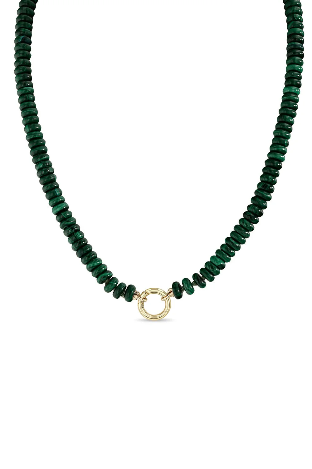 Malachite Rondelle Bead Round Enhancer Necklace
