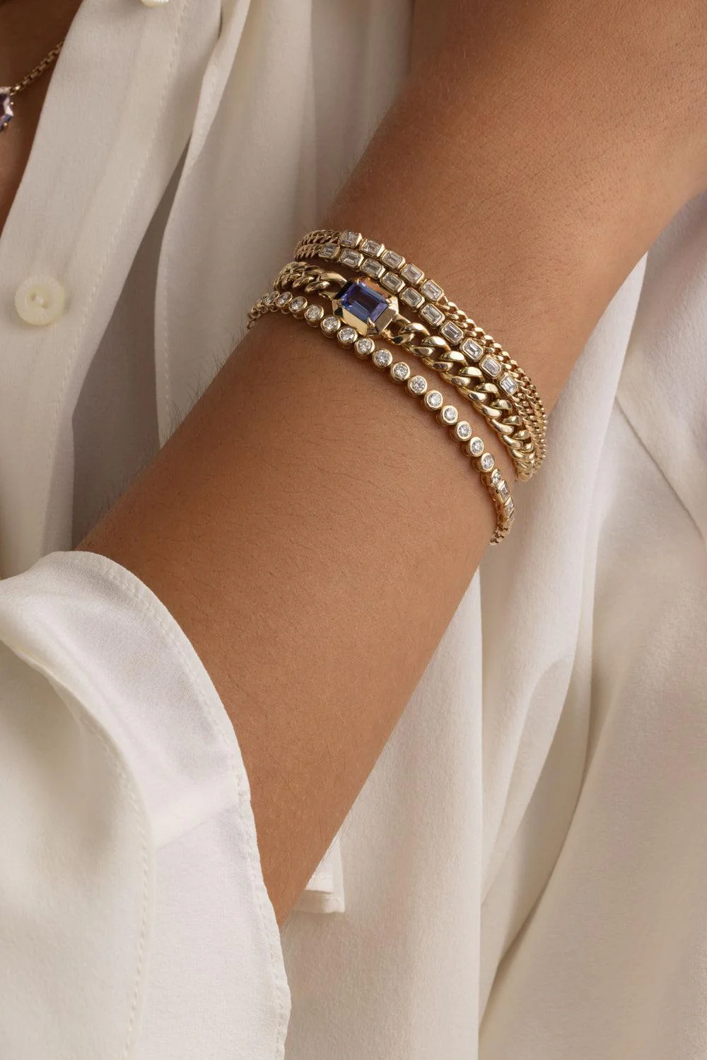 Mixed Diamond Bezel Tennis Bracelet - Image 3