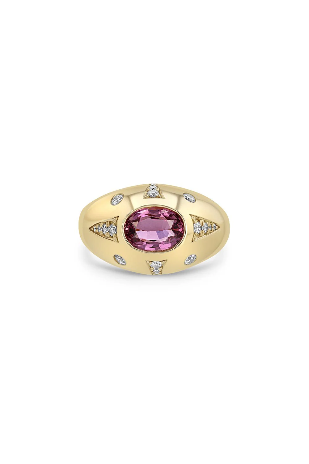 Pink Sapphire Diamond Signet Ring