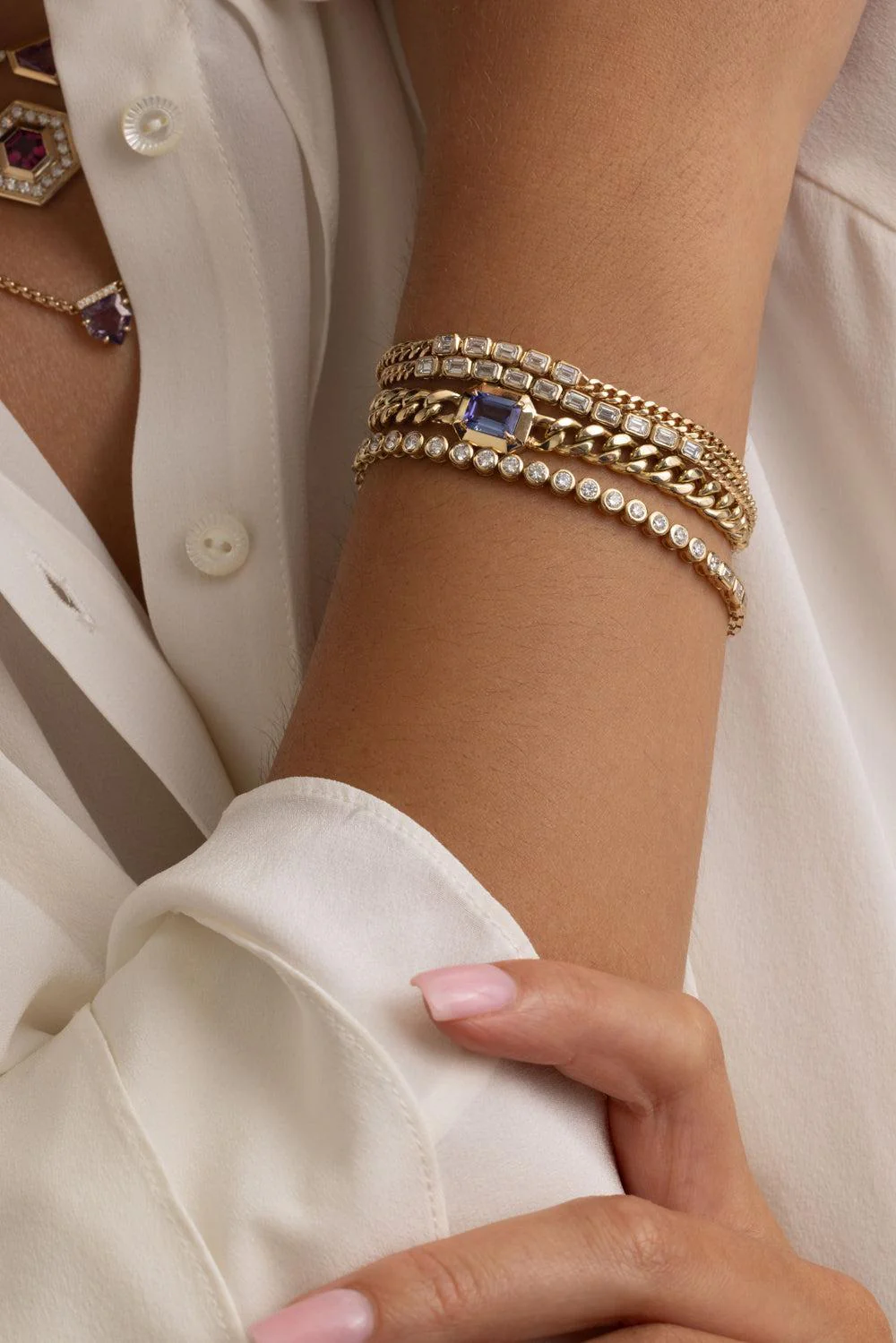 Tanzanite Large Curb Chain Bracelet - Image 4