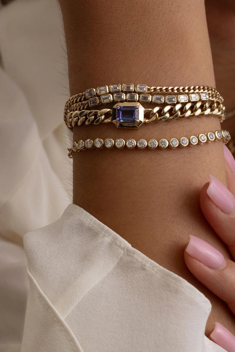 Tanzanite Large Curb Chain Bracelet - Image 5
