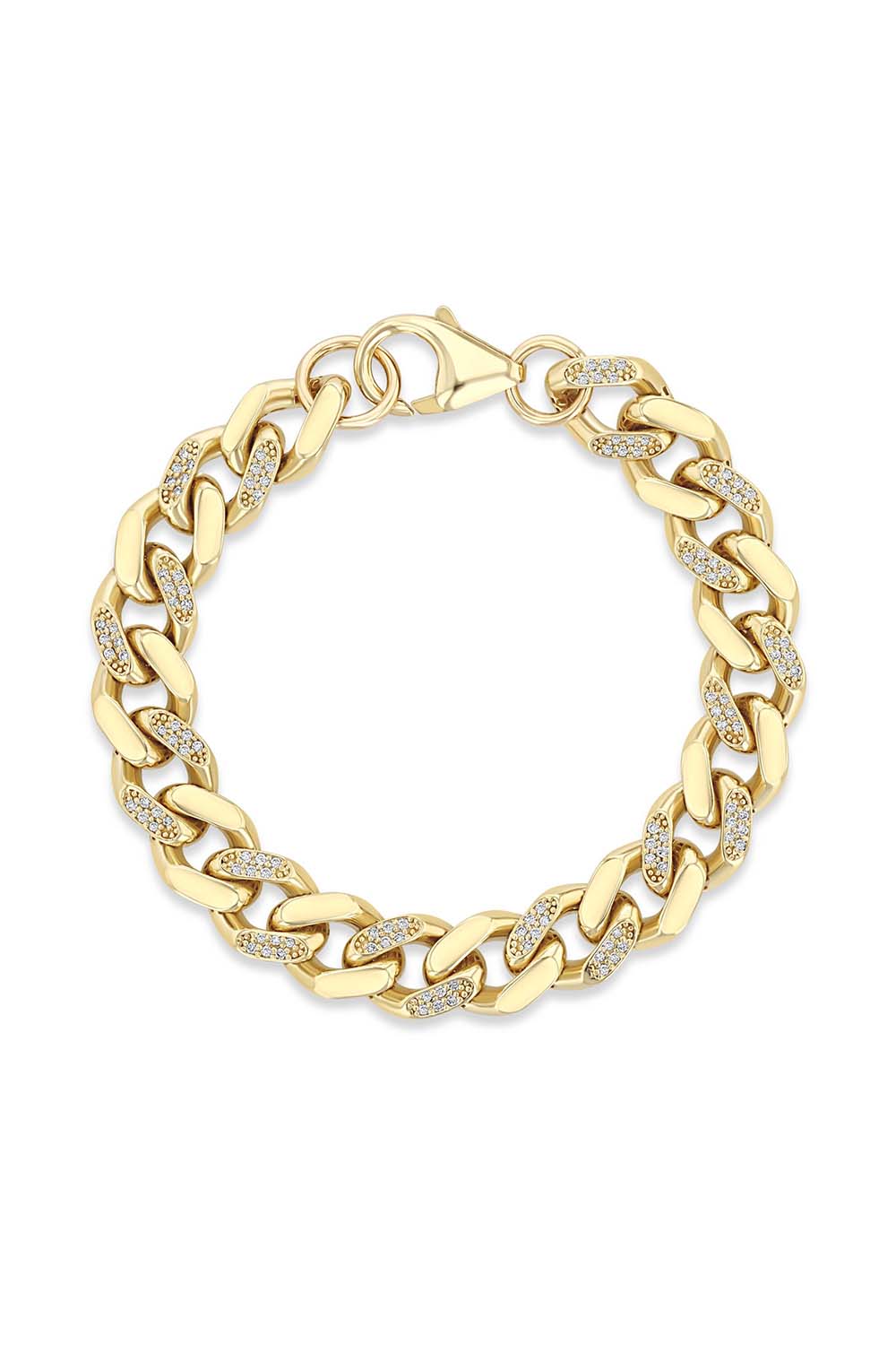 XL Curb Chain Link Diamond Bracelet