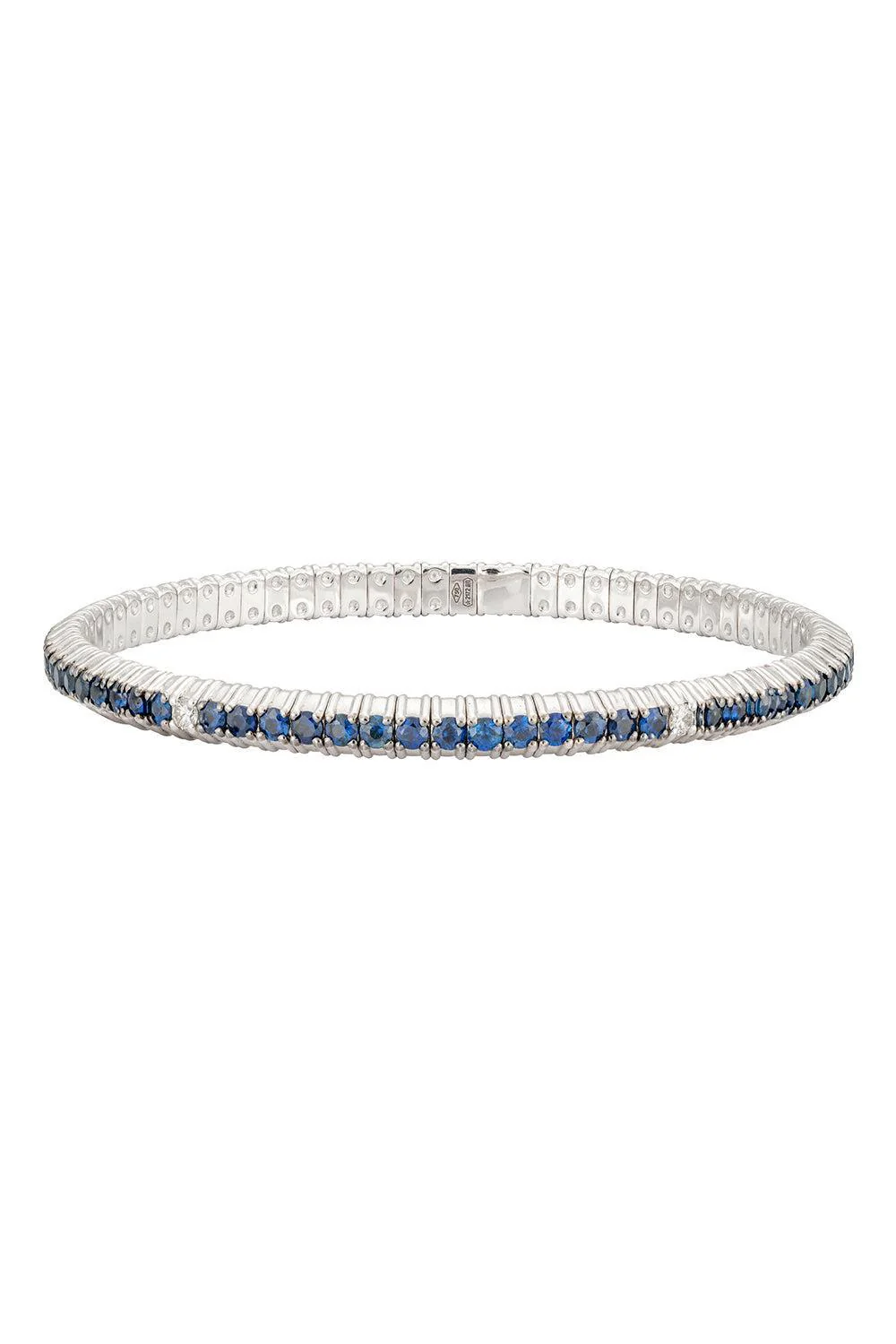 1 Row Blue Topaz Diamond Stretch Bracelet