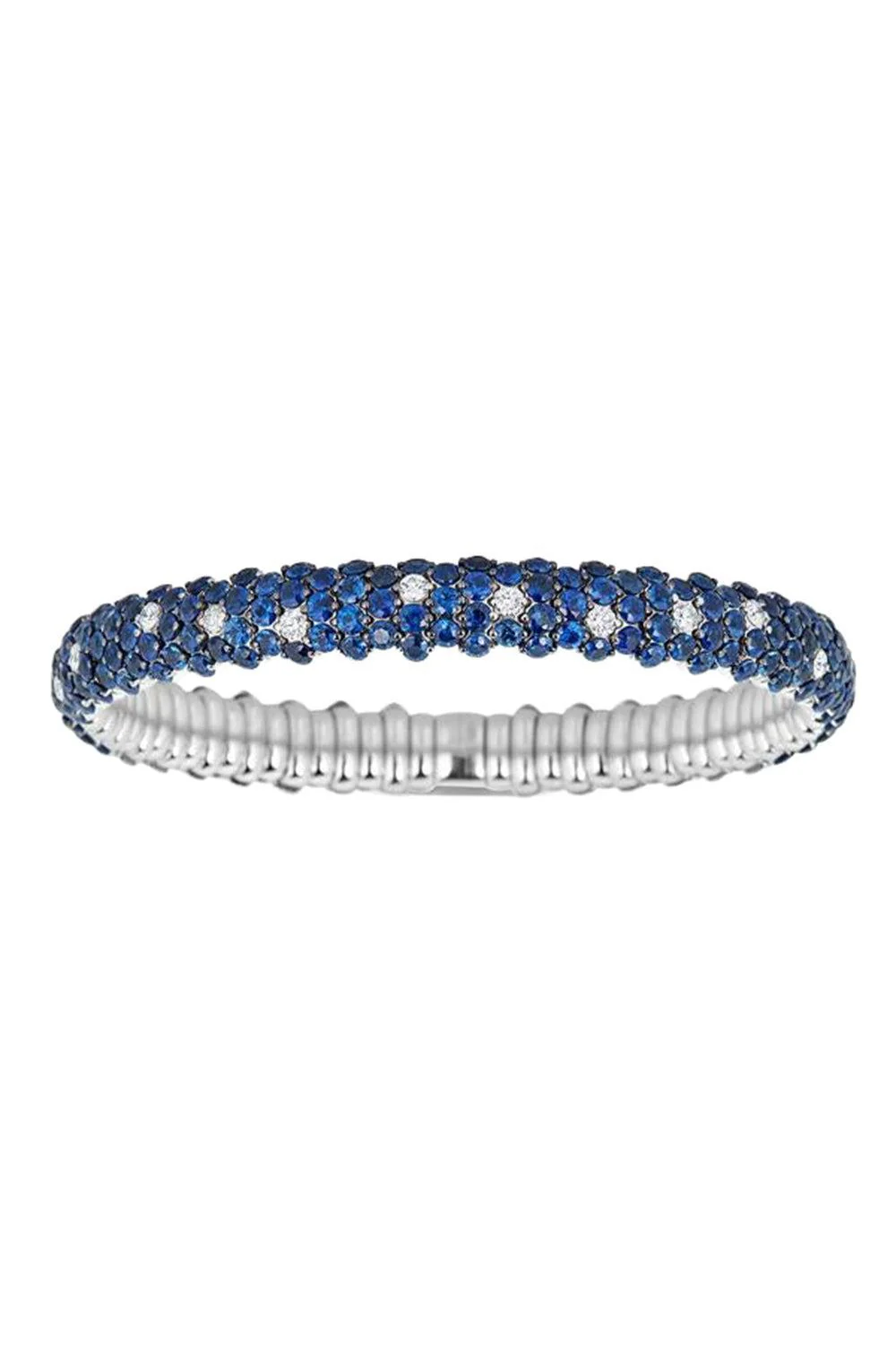 Blue Sapphire Diamond Stretch Bracelet