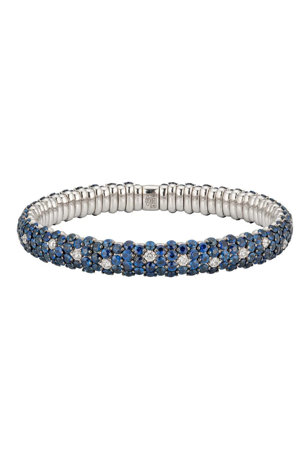 Blue Sapphire Diamond Stretch Bracelet - Image 5