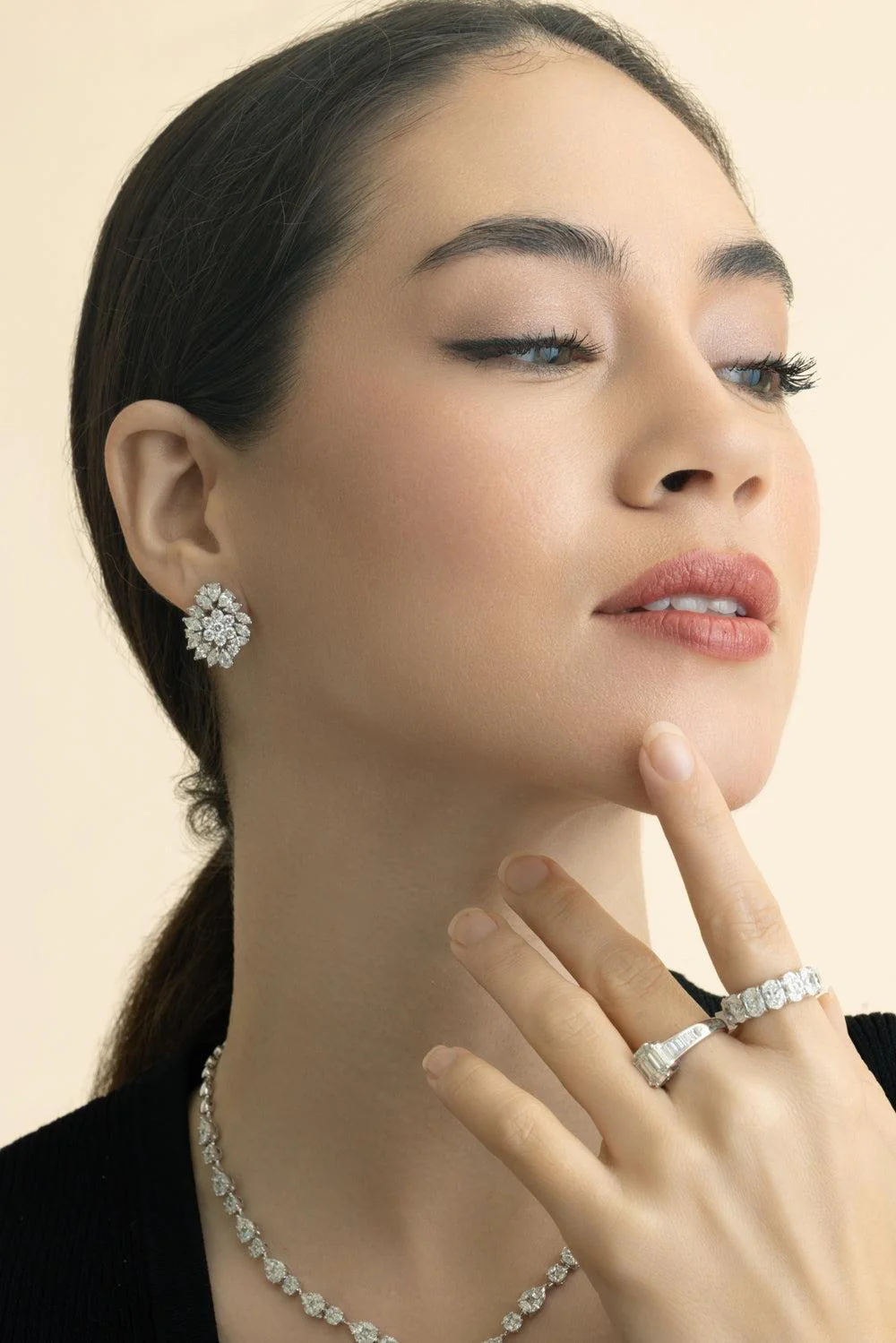 Diamond Cluster Earrings - Image 2