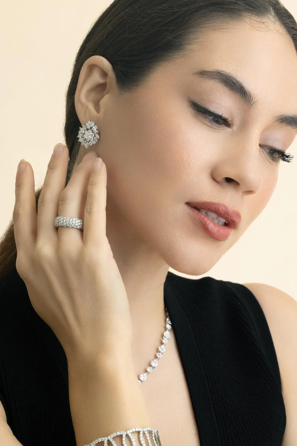 Diamond Cluster Earrings - Image 3