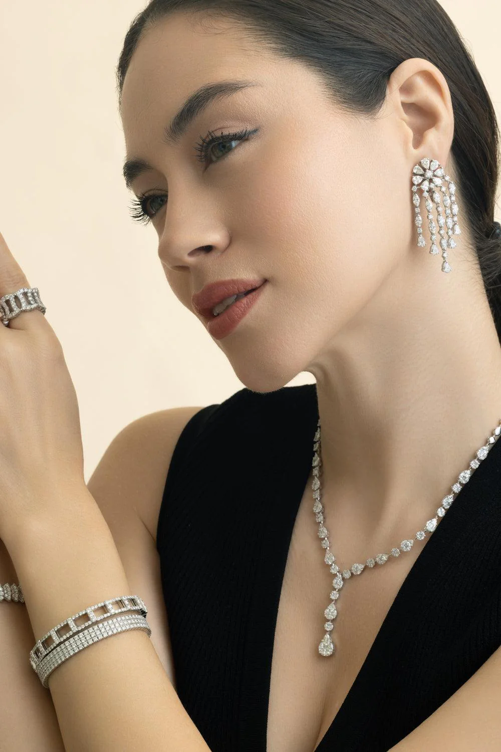 Diamond Fringe Earrings - Image 2