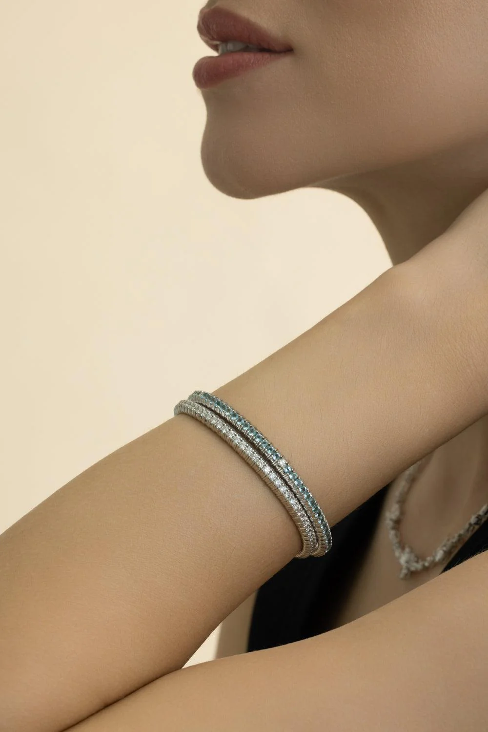 Diamond Stretch Tennis Bracelet - Image 2