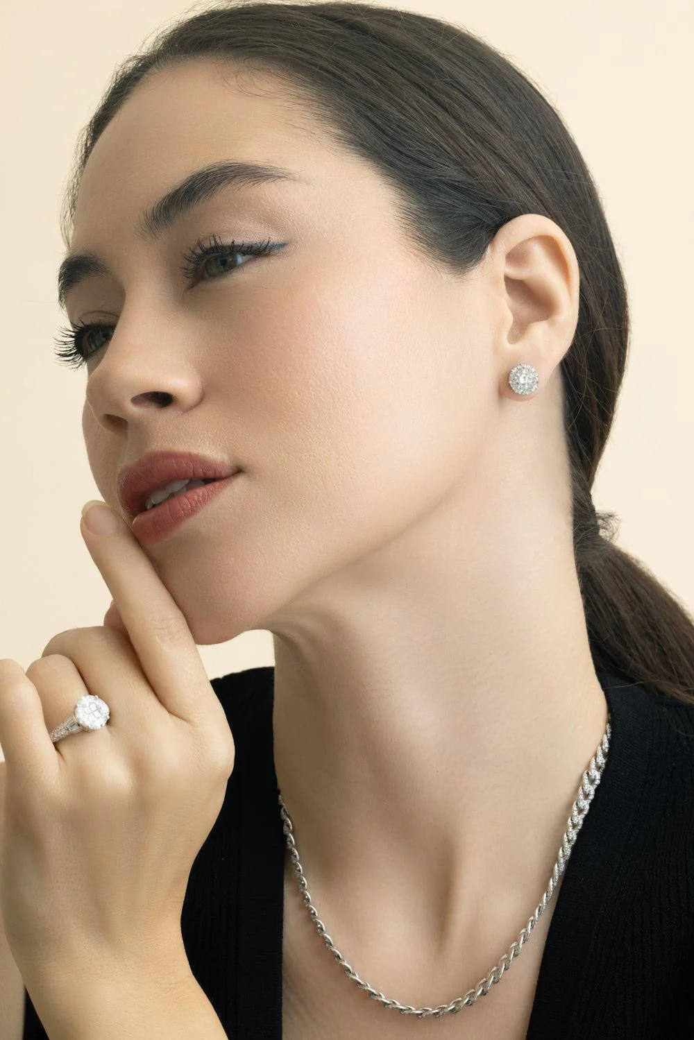 Diamond Stud Earrings - Image 2