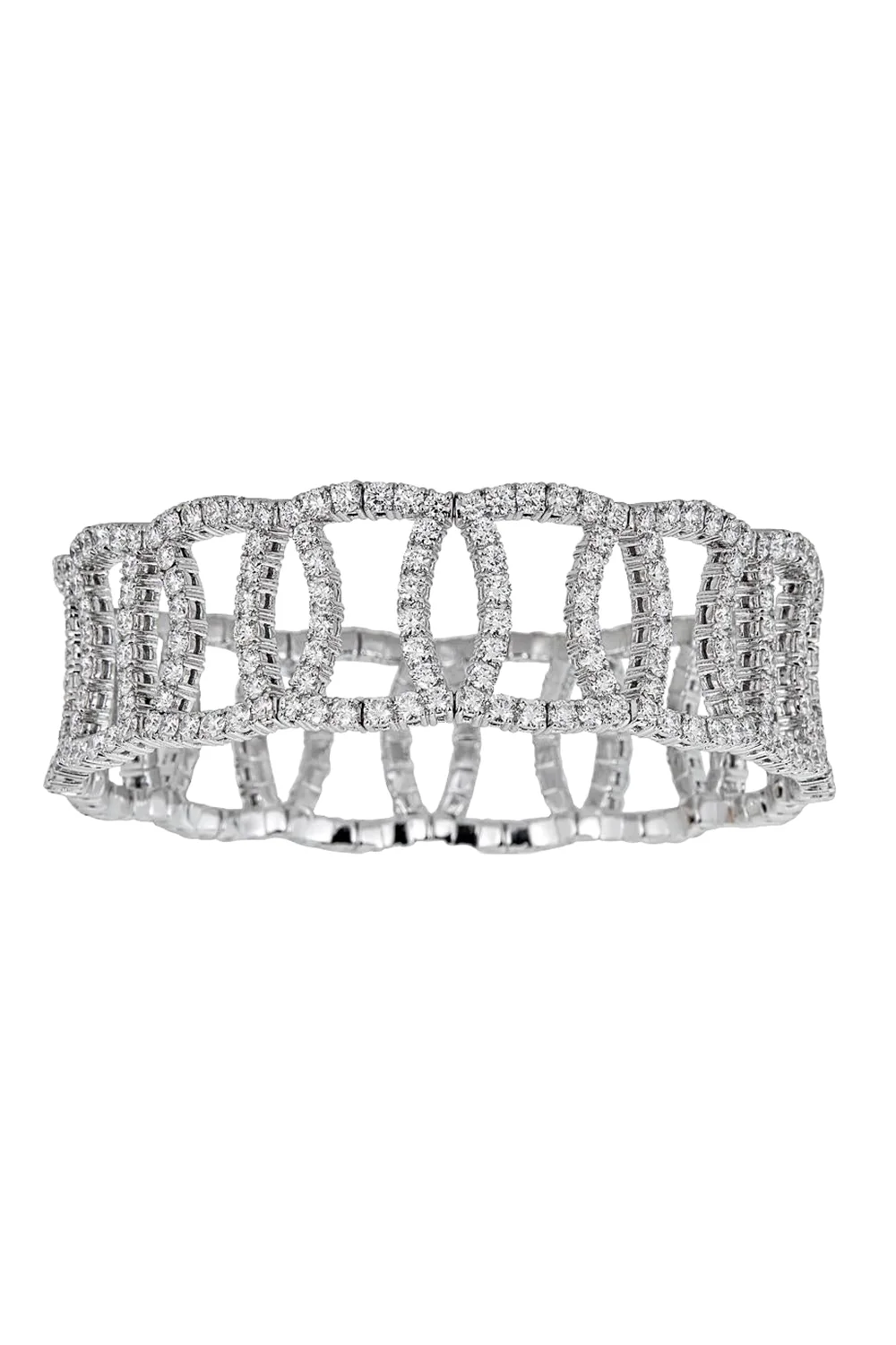 Diamond Wide Overlap Stretch Bracelet