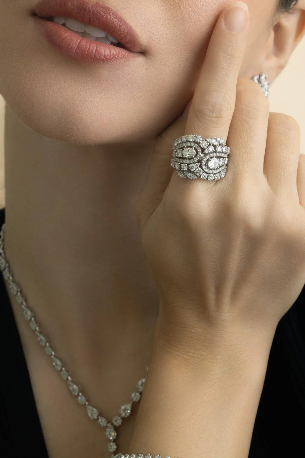 Diamond Wide Patterned Ring - Image 2