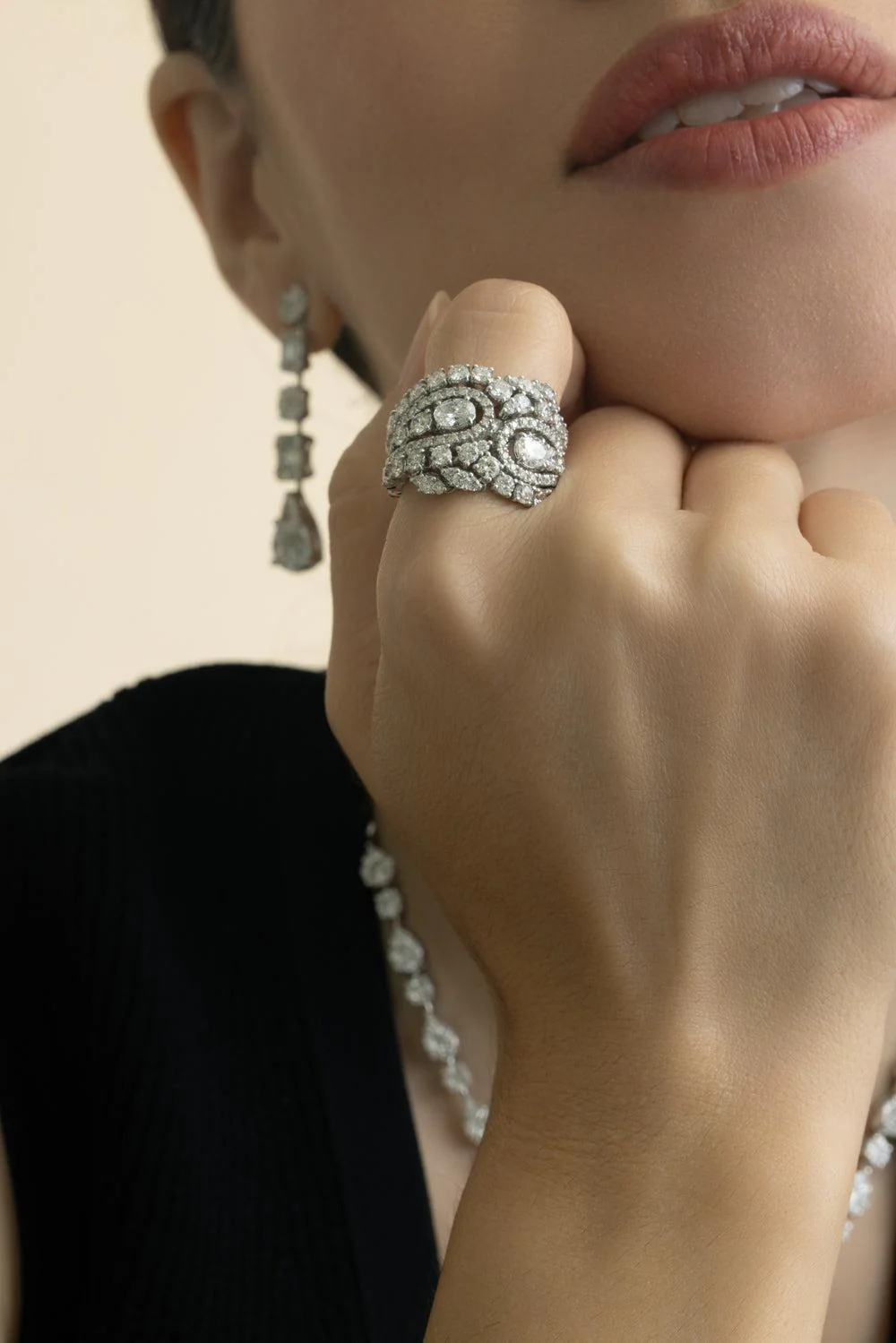 Diamond Wide Patterned Ring - Image 3