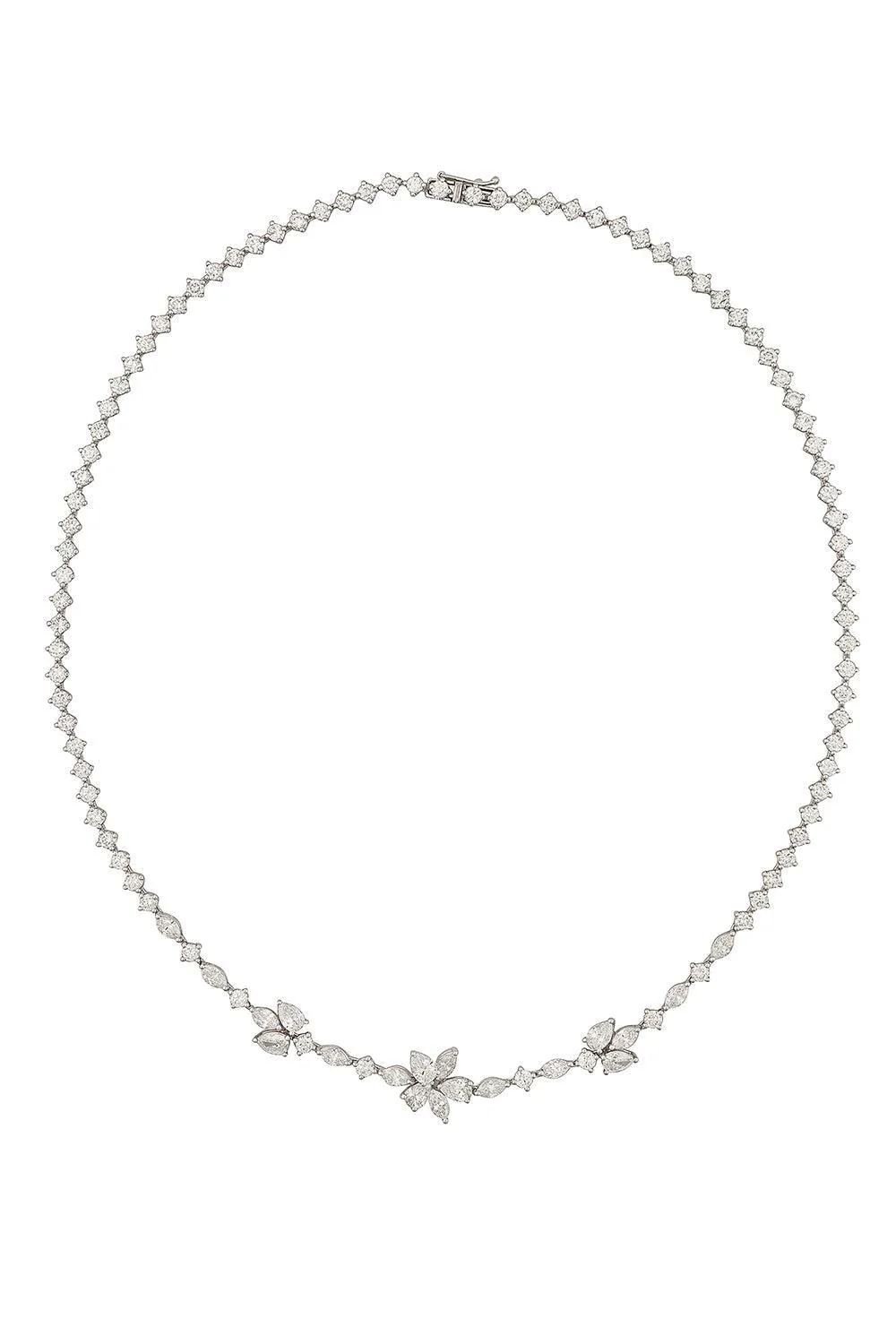 Mix Diamond 3 Station Necklace