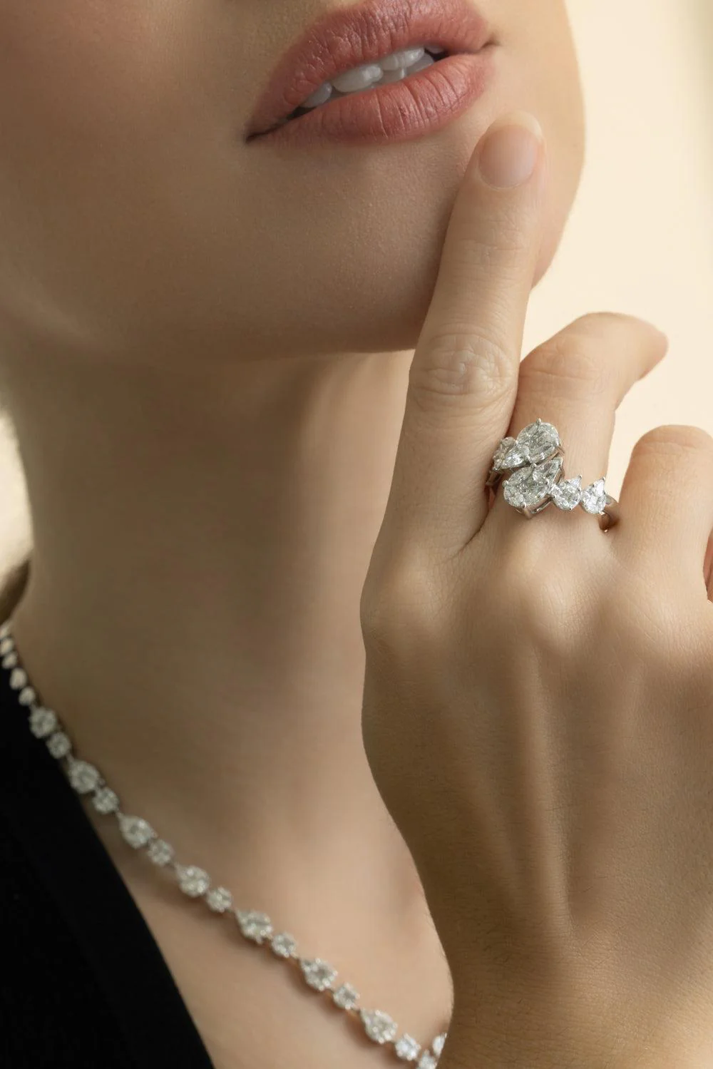 Mix Shape Diamond Bypass Ring - Image 4