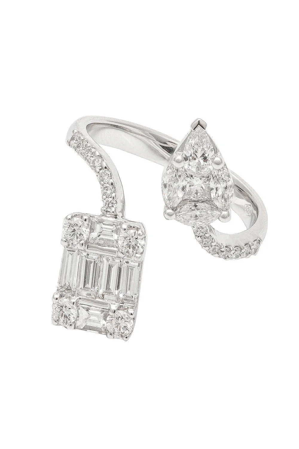 Mixed Diamond Illusion Portrait Ring