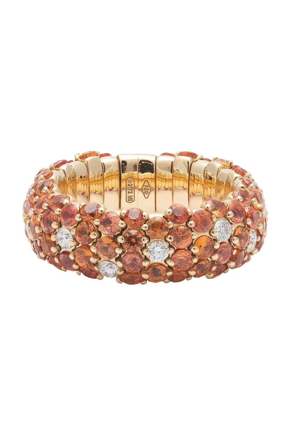 Orange Sapphire Diamond Stretch Ring
