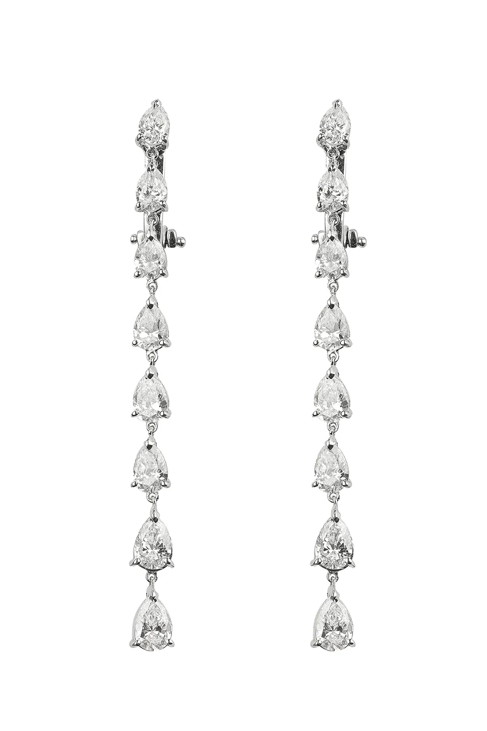Pear Diamond Drop Earrings