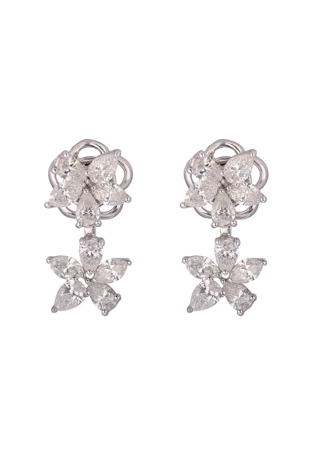 Up And Down Double Flower Earrings